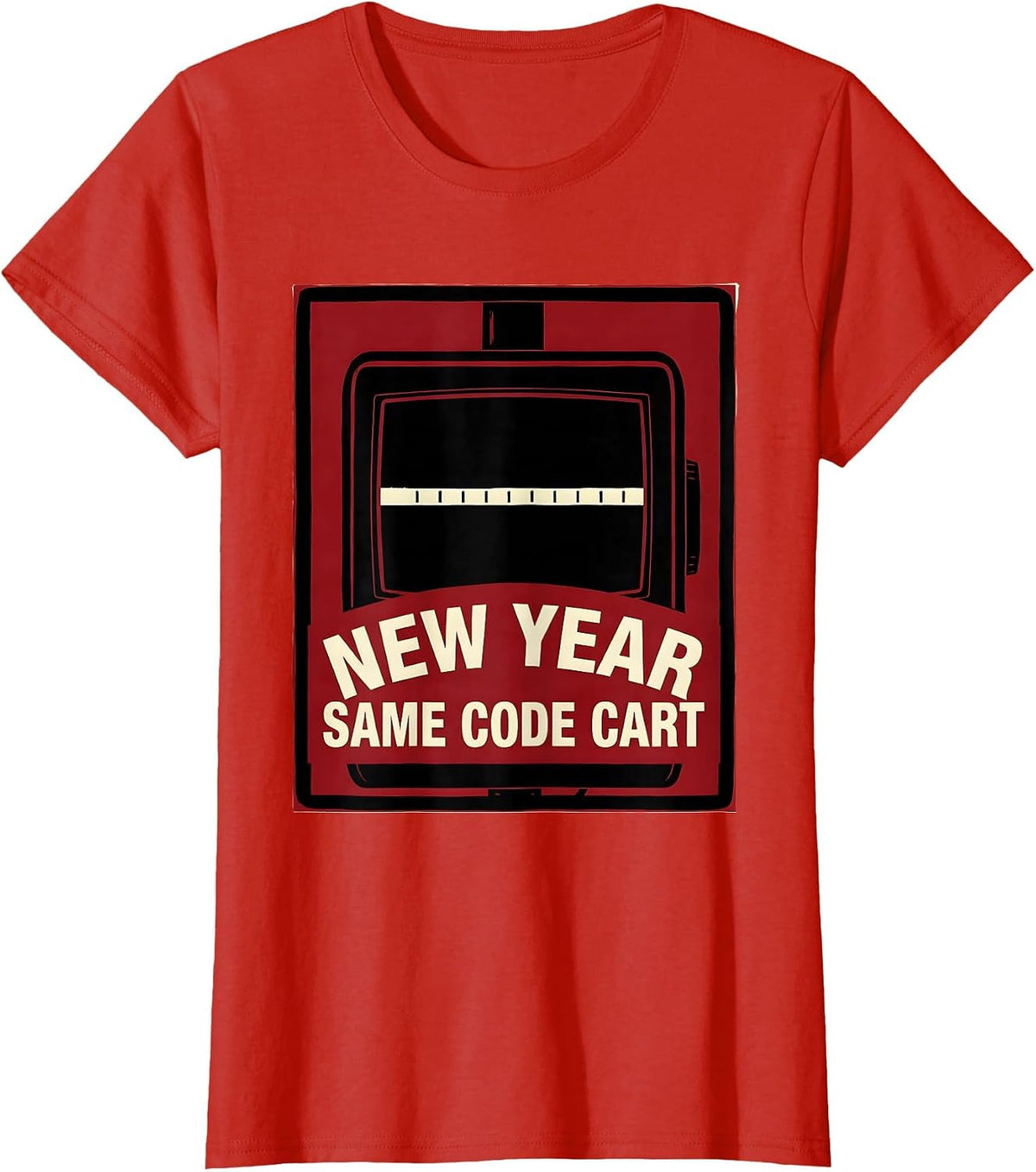 New Year, Same Code Cart Funny Nurse New Years Eve Party T-Shirt - Red