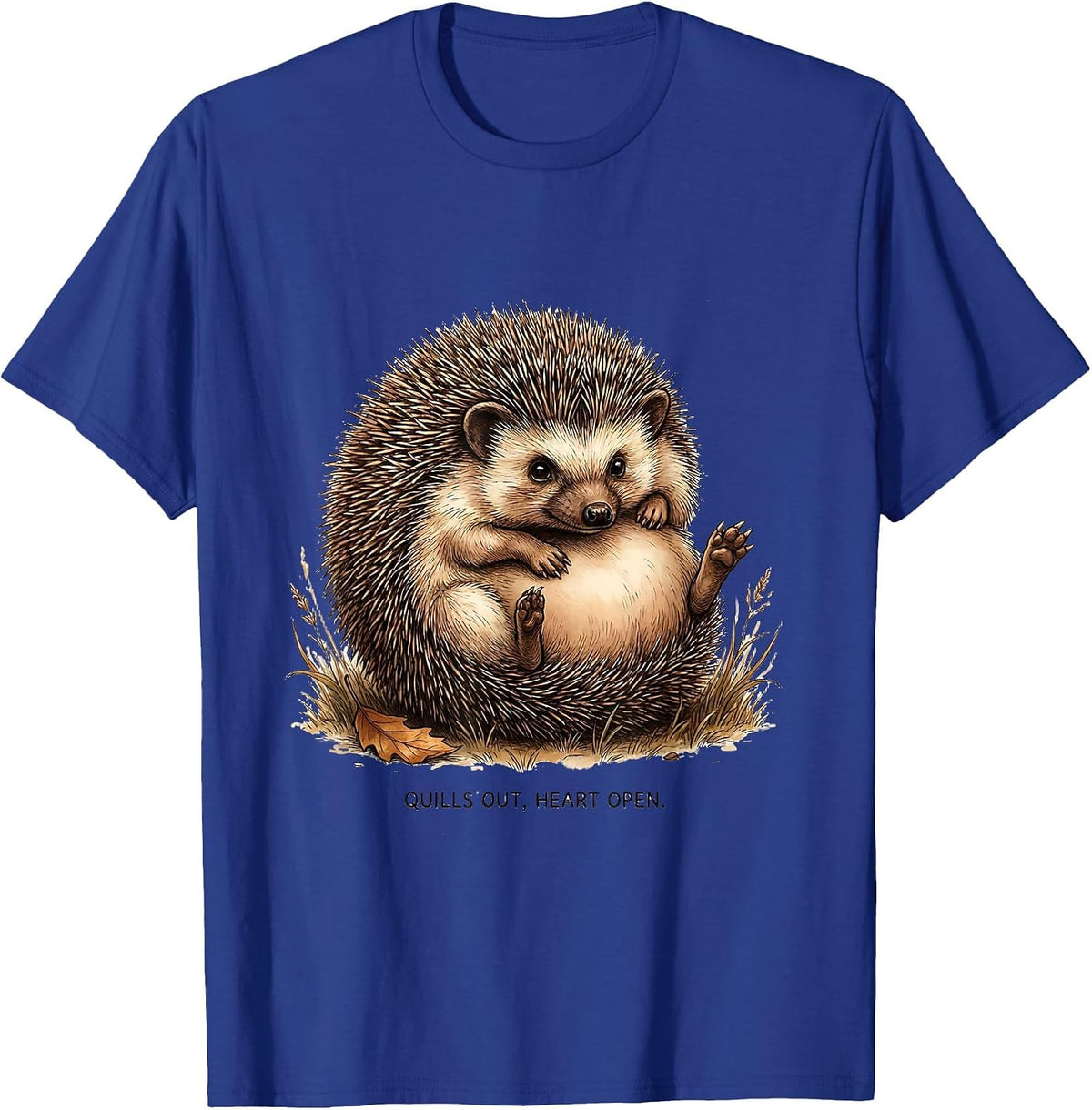 Quills Out, Heart Open Cute Hedgehog Animal Lover Gift T-Shirt - Royal Blue