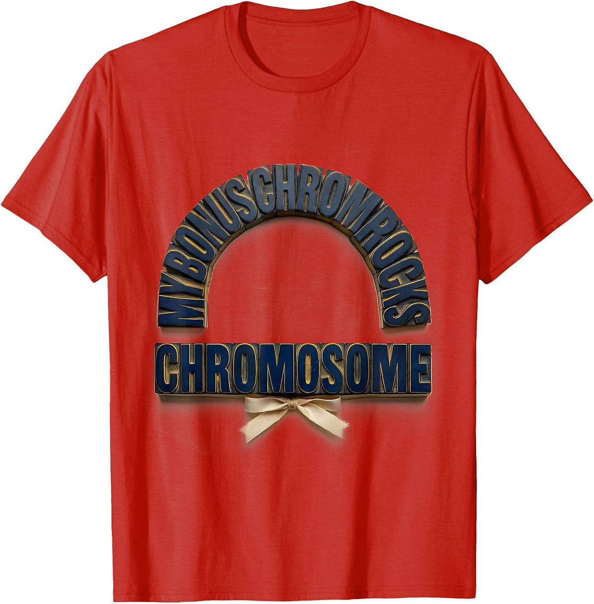 Men's My Bonus Chromosome Rocks Funny Down Syndrome Awareness T-Shirt - Red