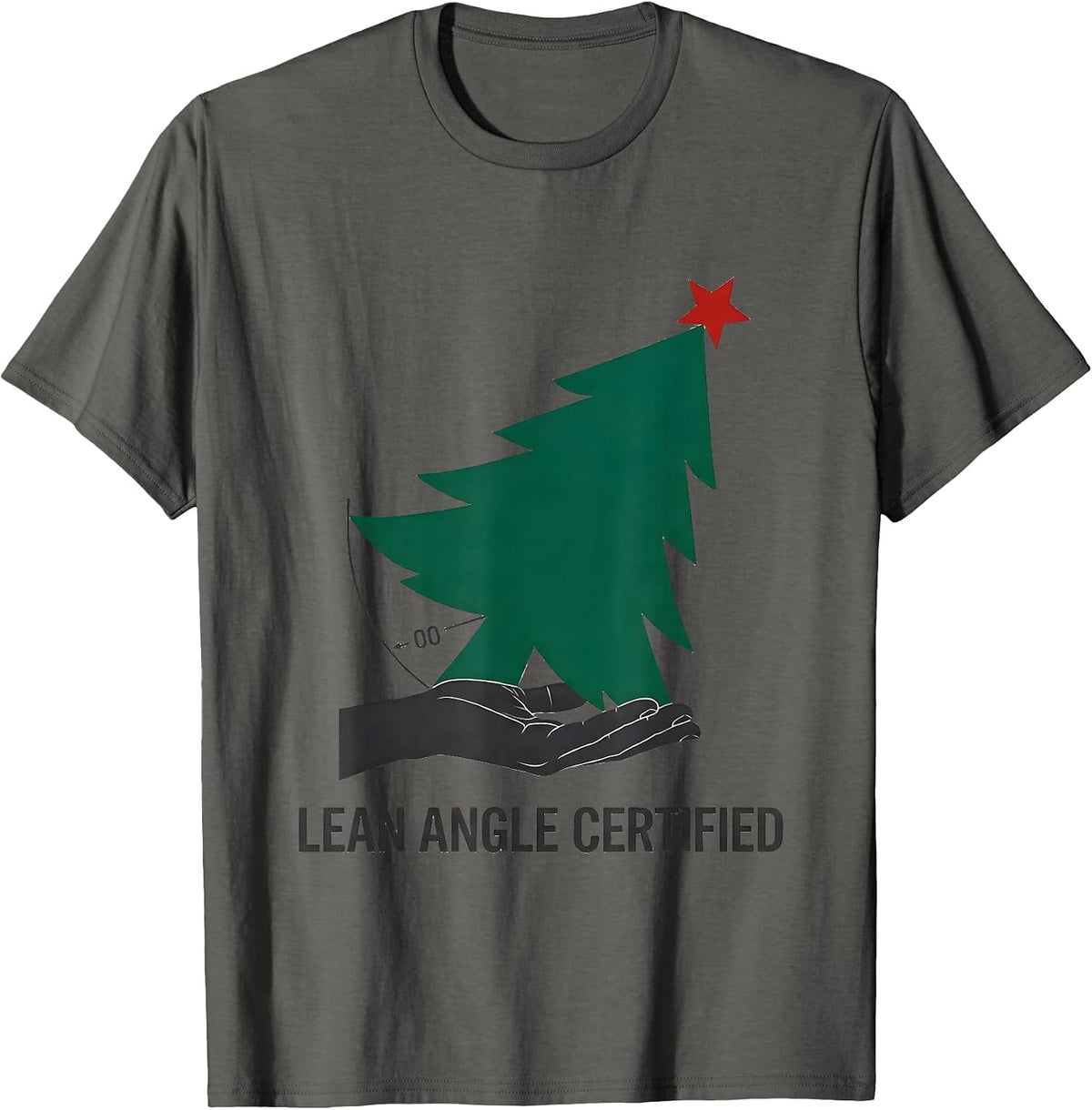 Men's Lean Angle Certified Funny Physical Therapist Holiday Humor T-Shirt - Asphalt Grey