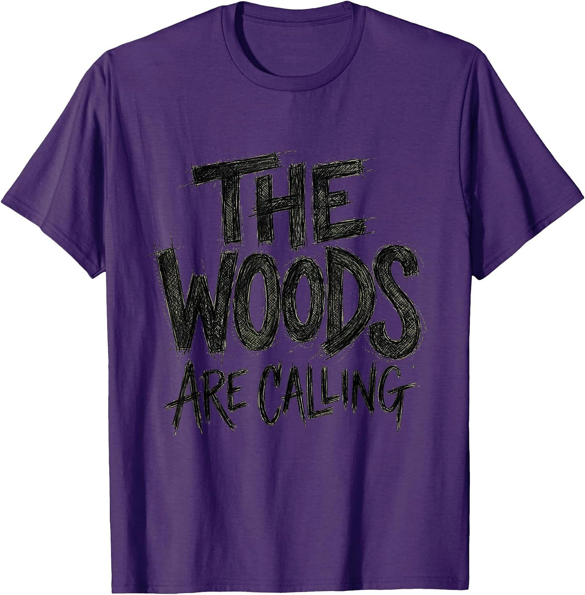 The Woods Are Calling Hunting Design T-Shirt - Purple