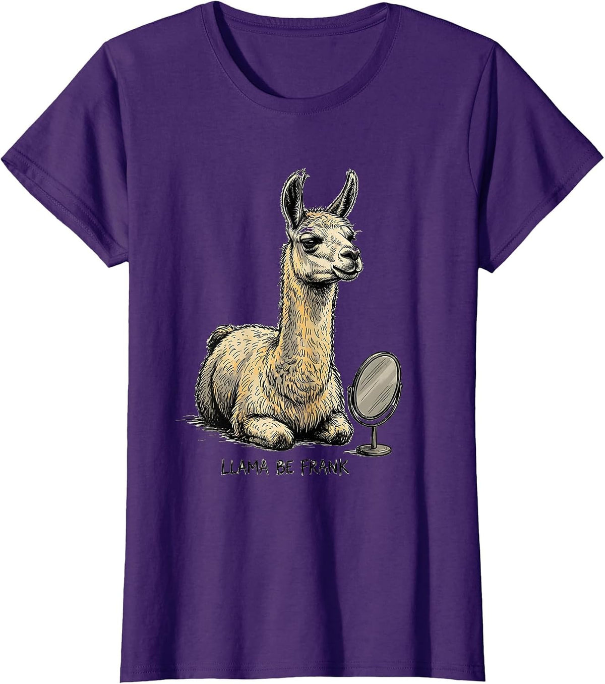 Women's Llama Be Frank Funny Animal Humor Llama Lover Gift T-Shirt - Purple