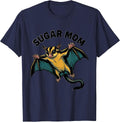 Sugar Mom Cartoon Sugar Glider Pet Owner Humor T-Shirt - Navy Blue