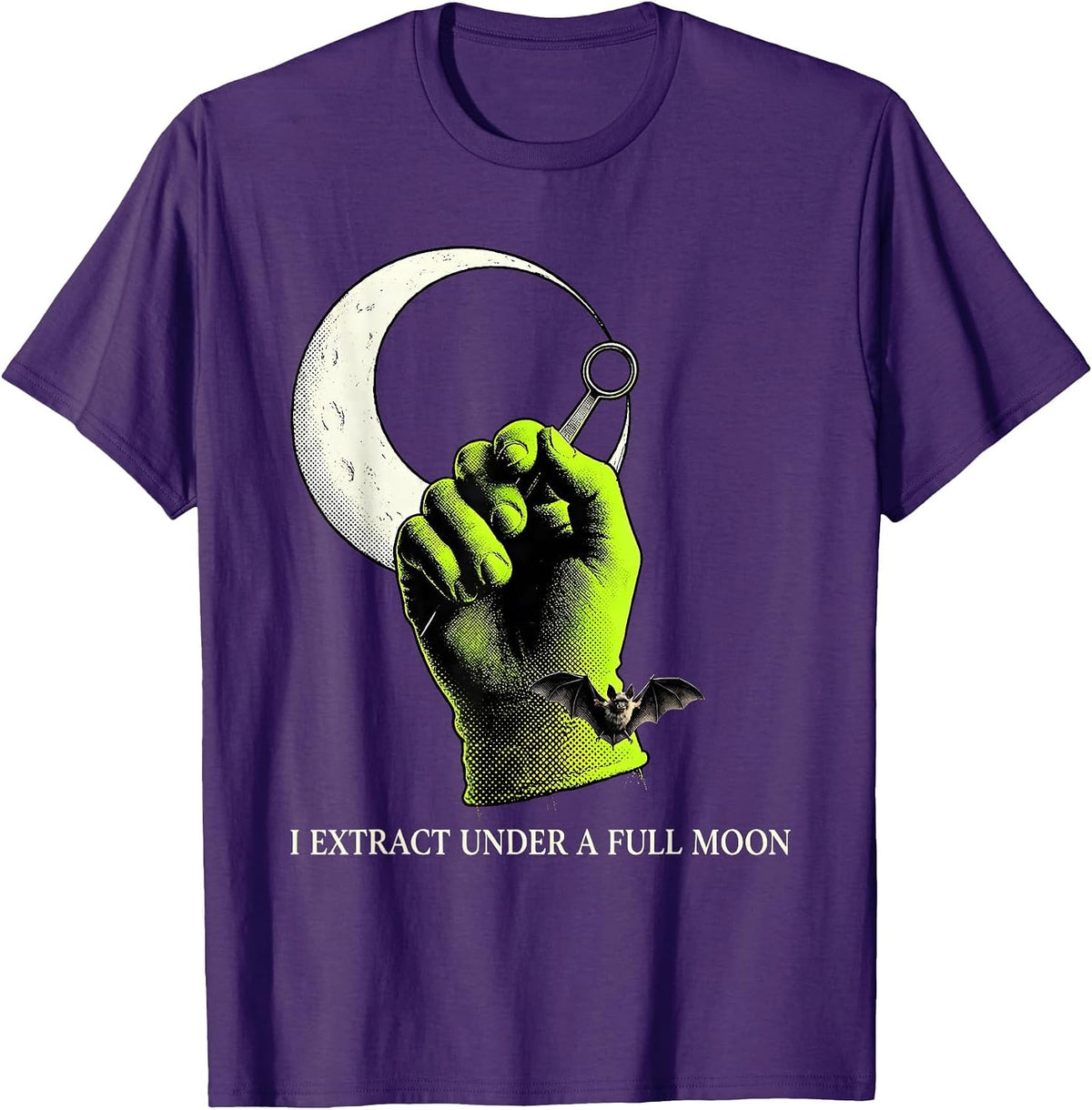 I Extract Under A Full Moon Funny Dermatology Esthetician T-Shirt - Purple