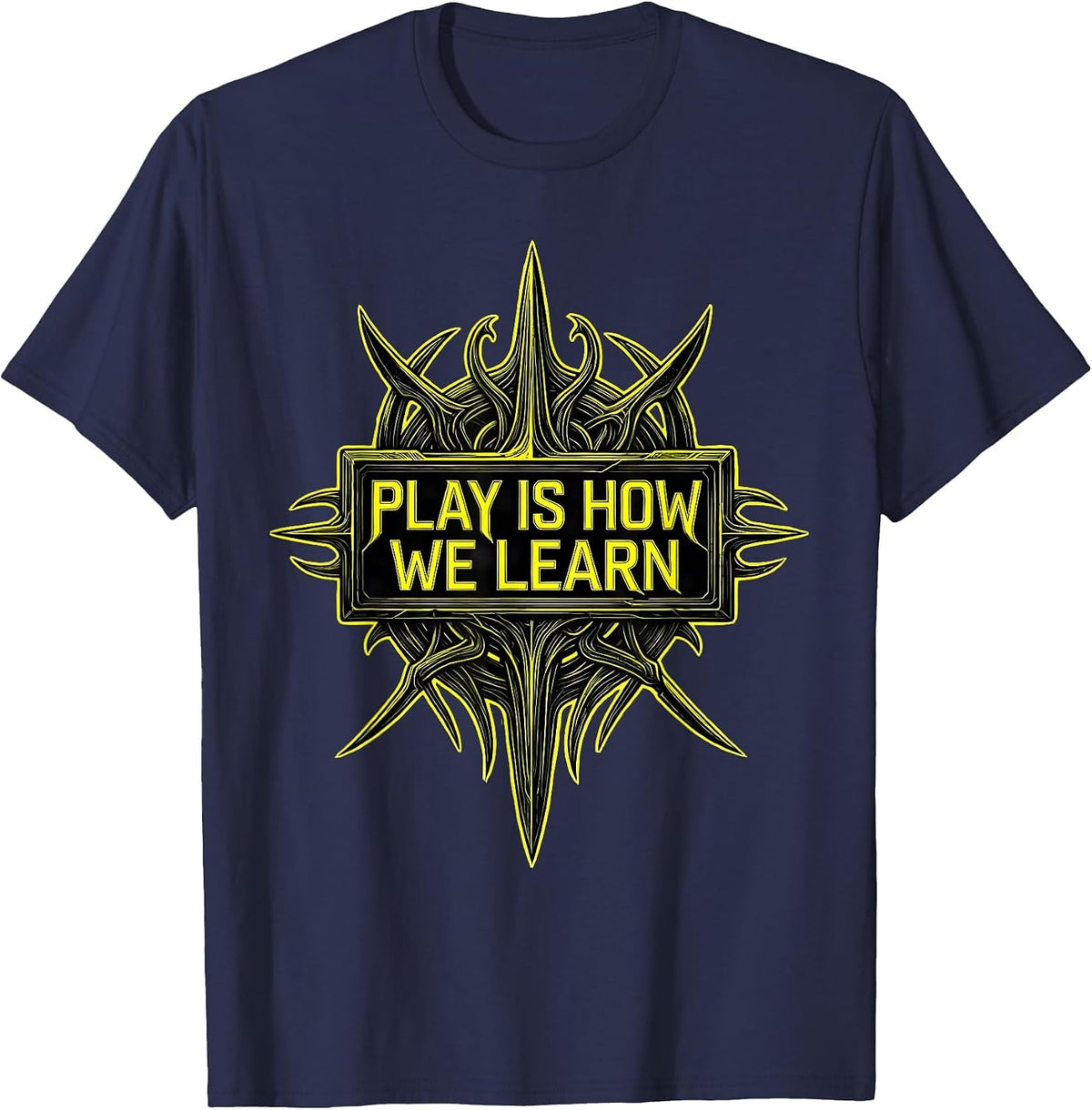 Men's Play Is How We Learn Preschool Teacher Design T-Shirt - Navy Blue