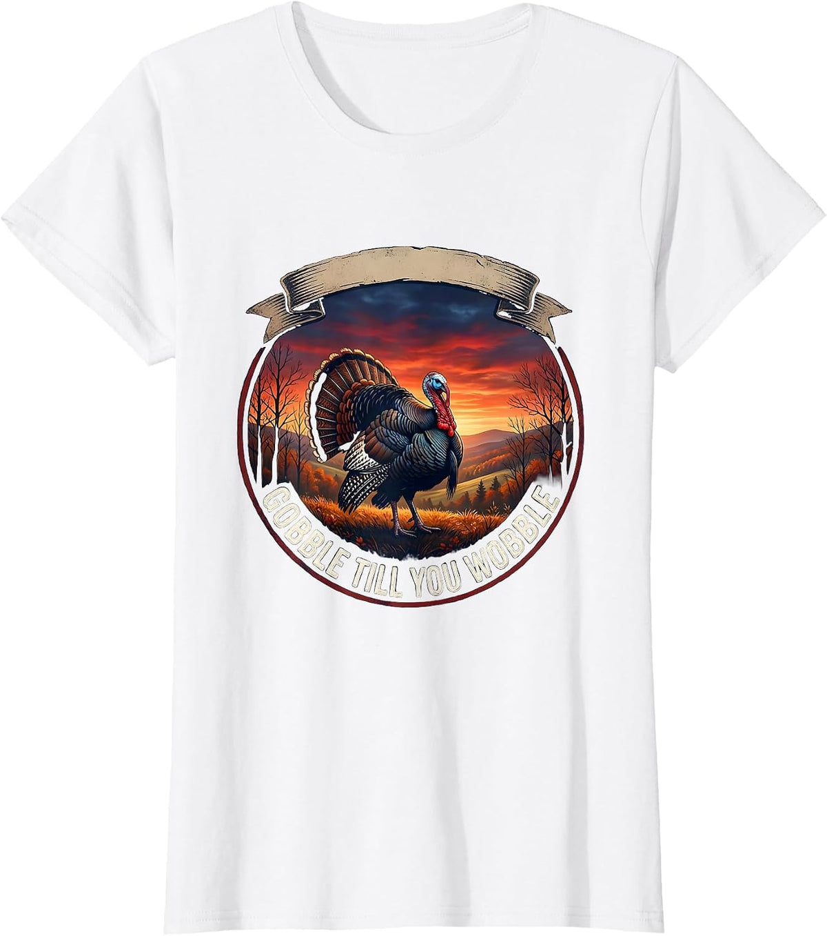 Gobble Till You Wobble Family Thanksgiving Design T-Shirt - White