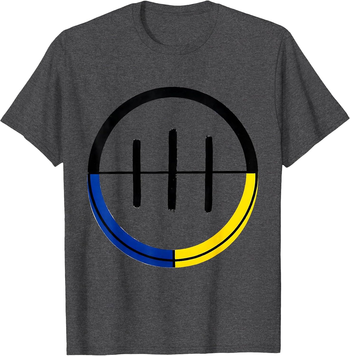 Circular Badge Down Syndrome Awareness Support Family T-Shirt - Dark Heather Grey