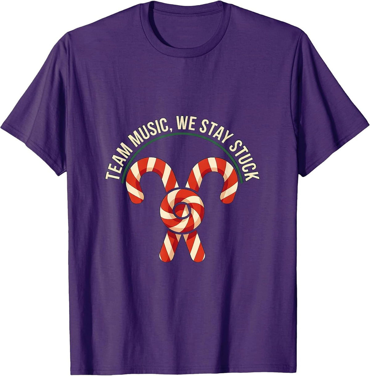 Men's Team Music We Stay Stuck Funny Teacher Christmas Group Gift T-Shirt - Purple