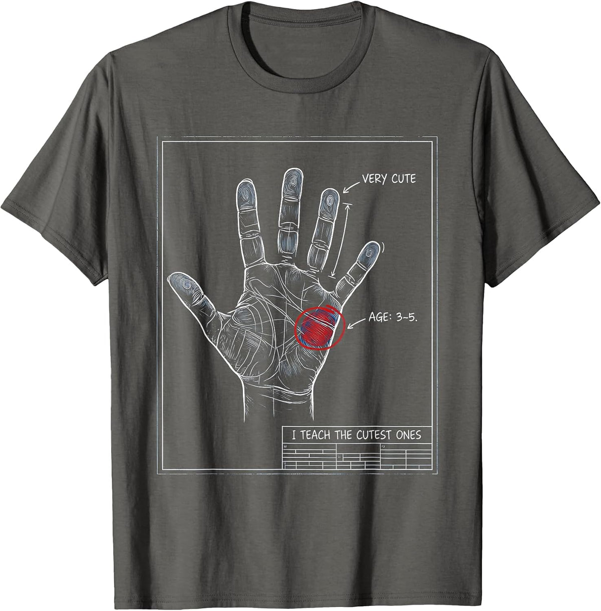 I Teach The Cutest Ones Preschool Teacher Design T-Shirt - Asphalt Grey