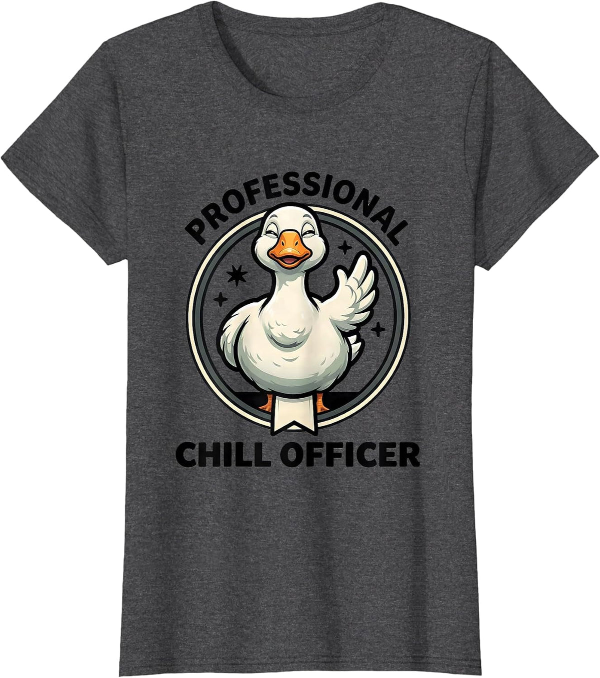Women's Professional Chill Officer Funny Mental Health Counselor T-Shirt - Dark Heather Grey