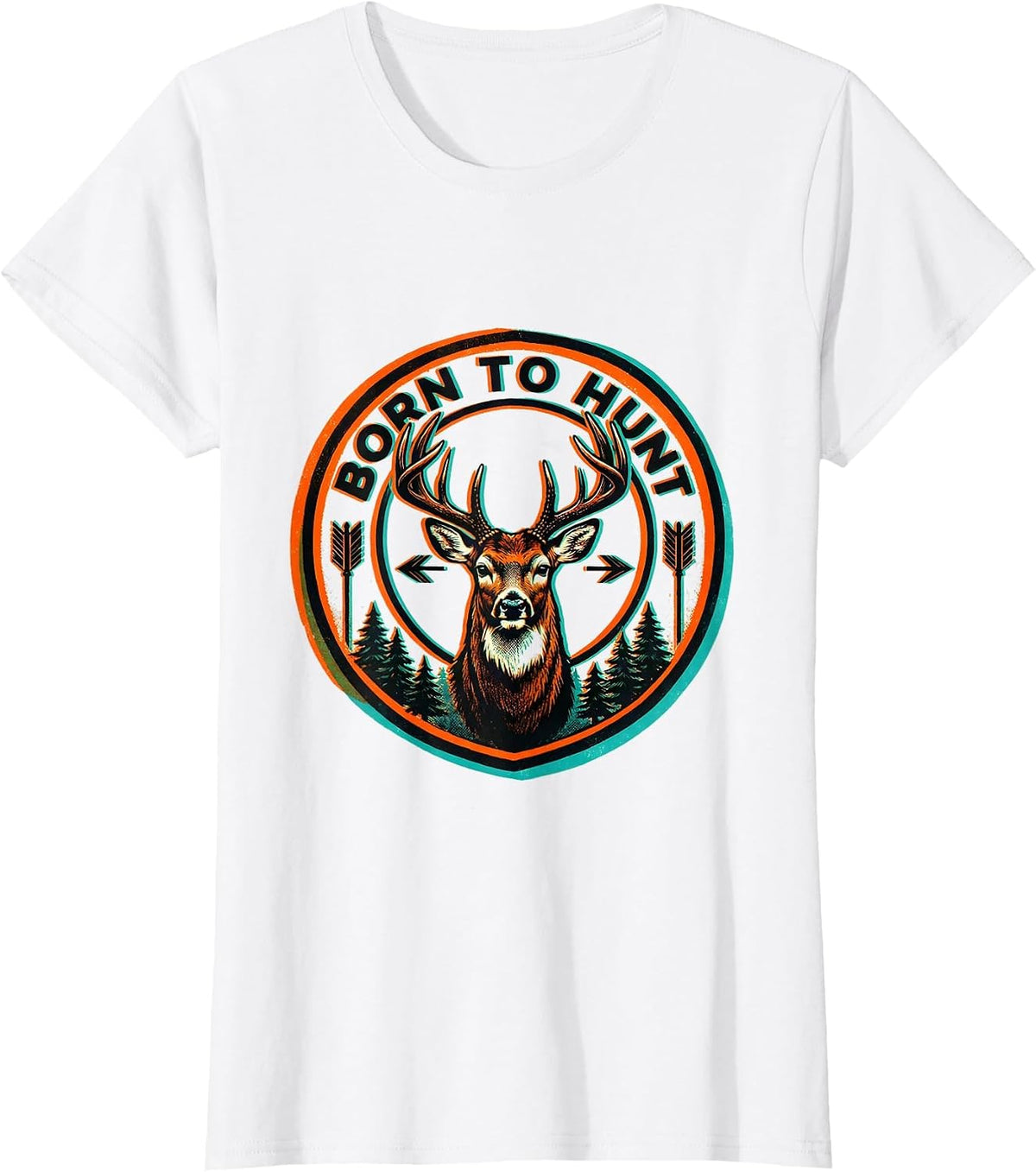 Women's Born to Hunt Hunting Enthusiast Design T-Shirt - White