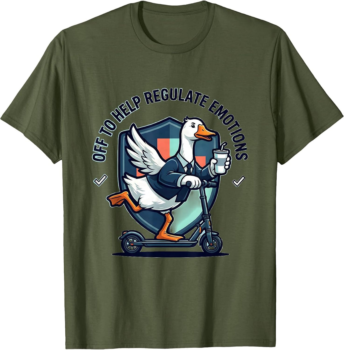 Off To Help Regulate Emotions Funny Mental Health Counselor T-Shirt - Olive Green