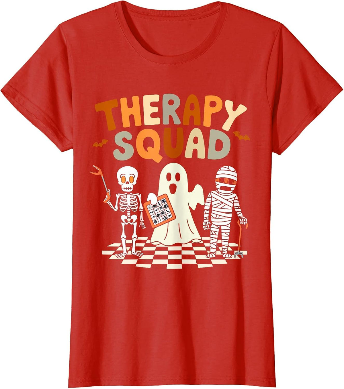 Funny Therapy Squad Retro OT PT Team Cute Halloween Physical T-Shirt - Red