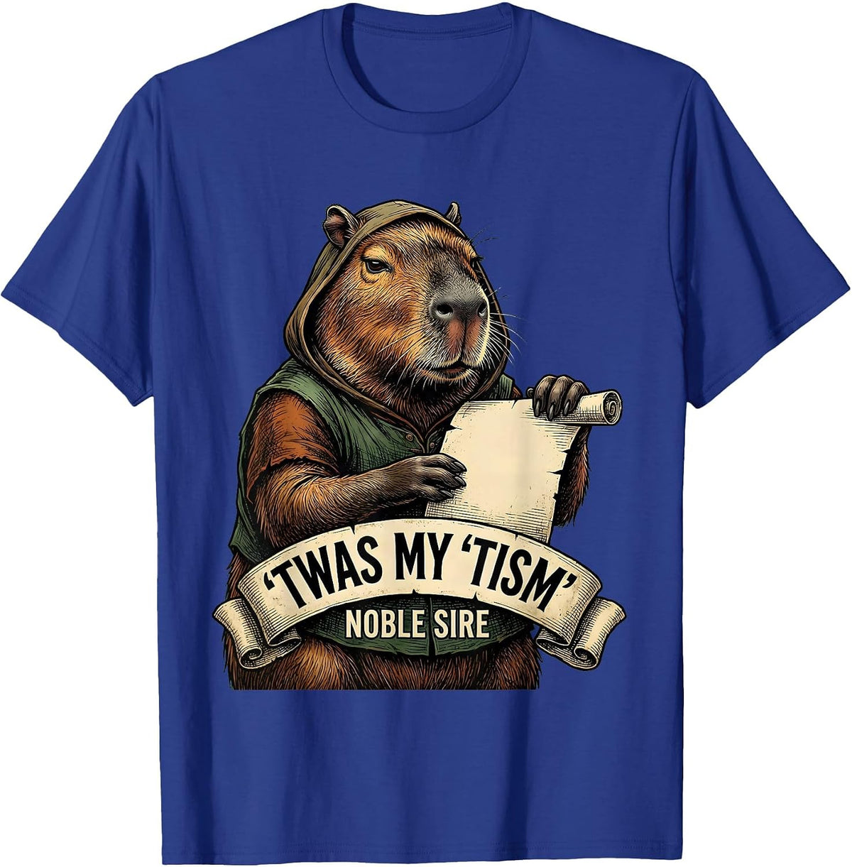 Men's 'Twas My 'Tism Noble Sire Vintage Fantasy Animal Humor T-Shirt - Royal Blue