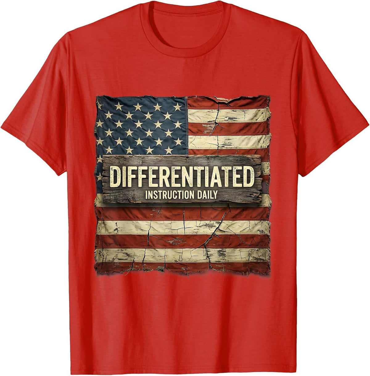 Men's Differentiated Instruction Daily SPED Teacher Design T-Shirt - Red