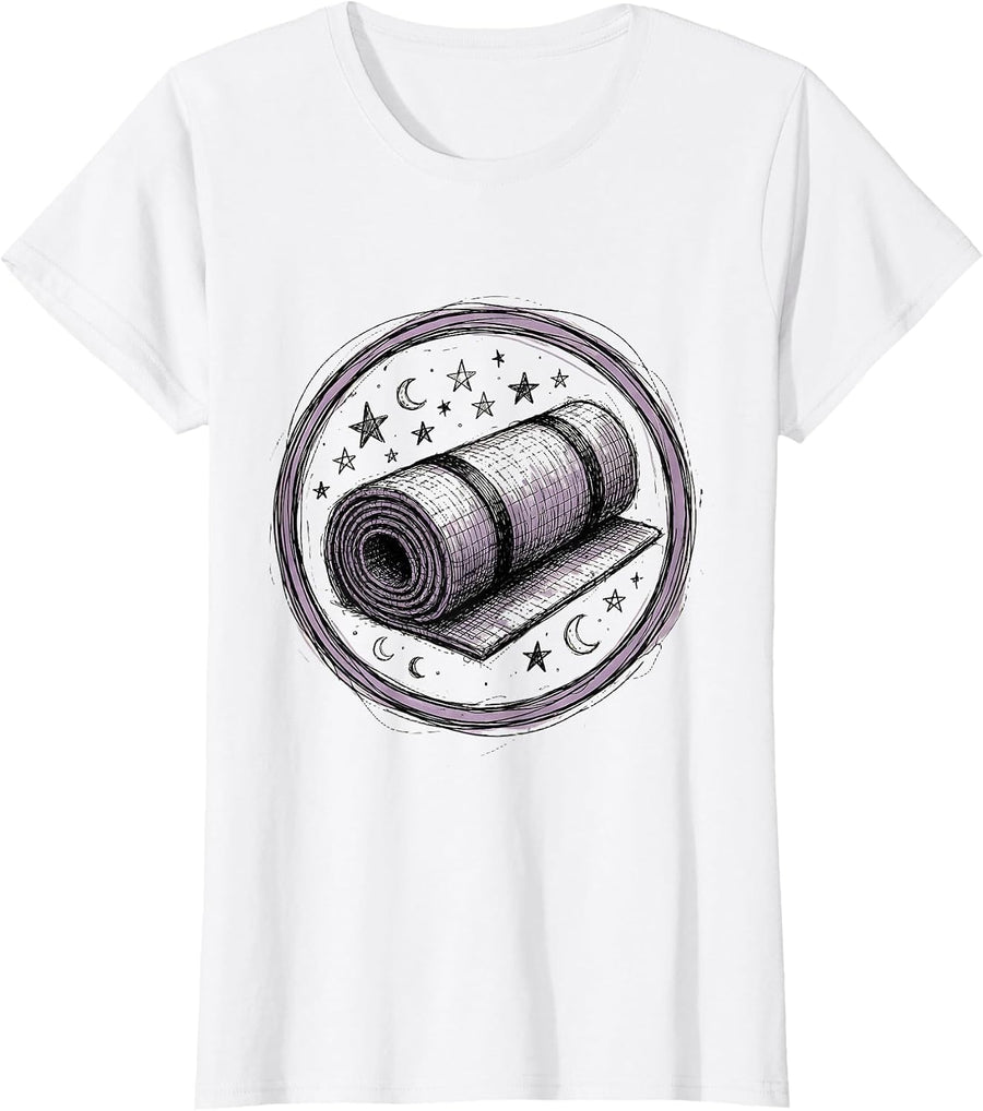 Women's Preschool Teacher Nap Mat Stars Graphic T-Shirt - White