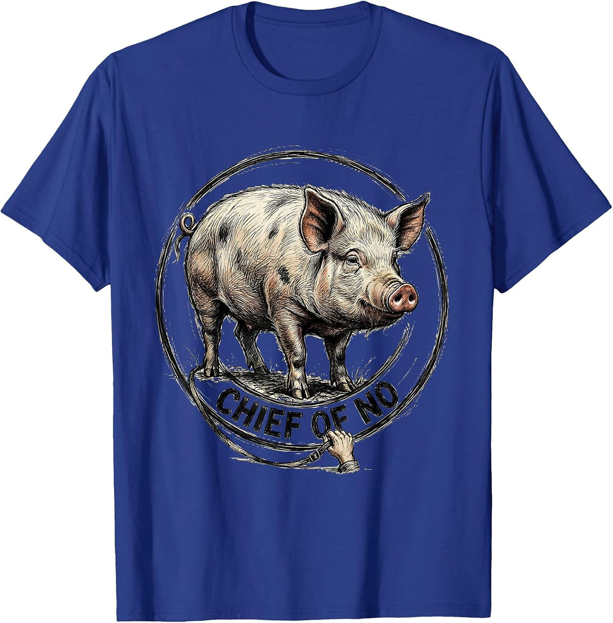 Chief Of No Cute Pig Lover Pet Owner Humor T-Shirt - Royal Blue