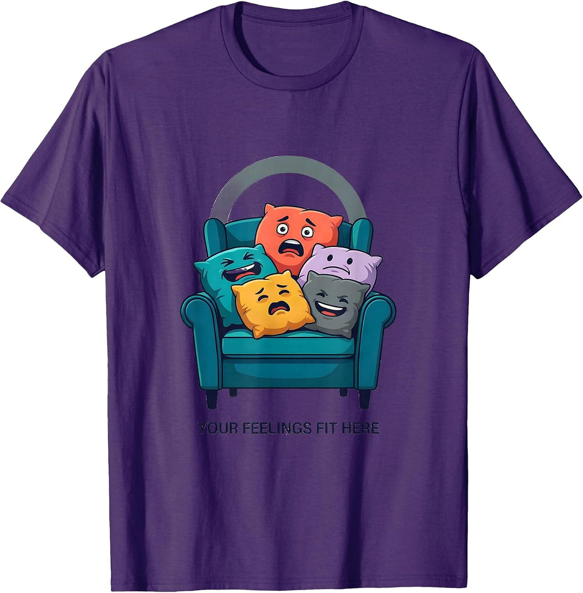 Your Feelings Fit Here Mental Health Counselor Therapist T-Shirt - Purple