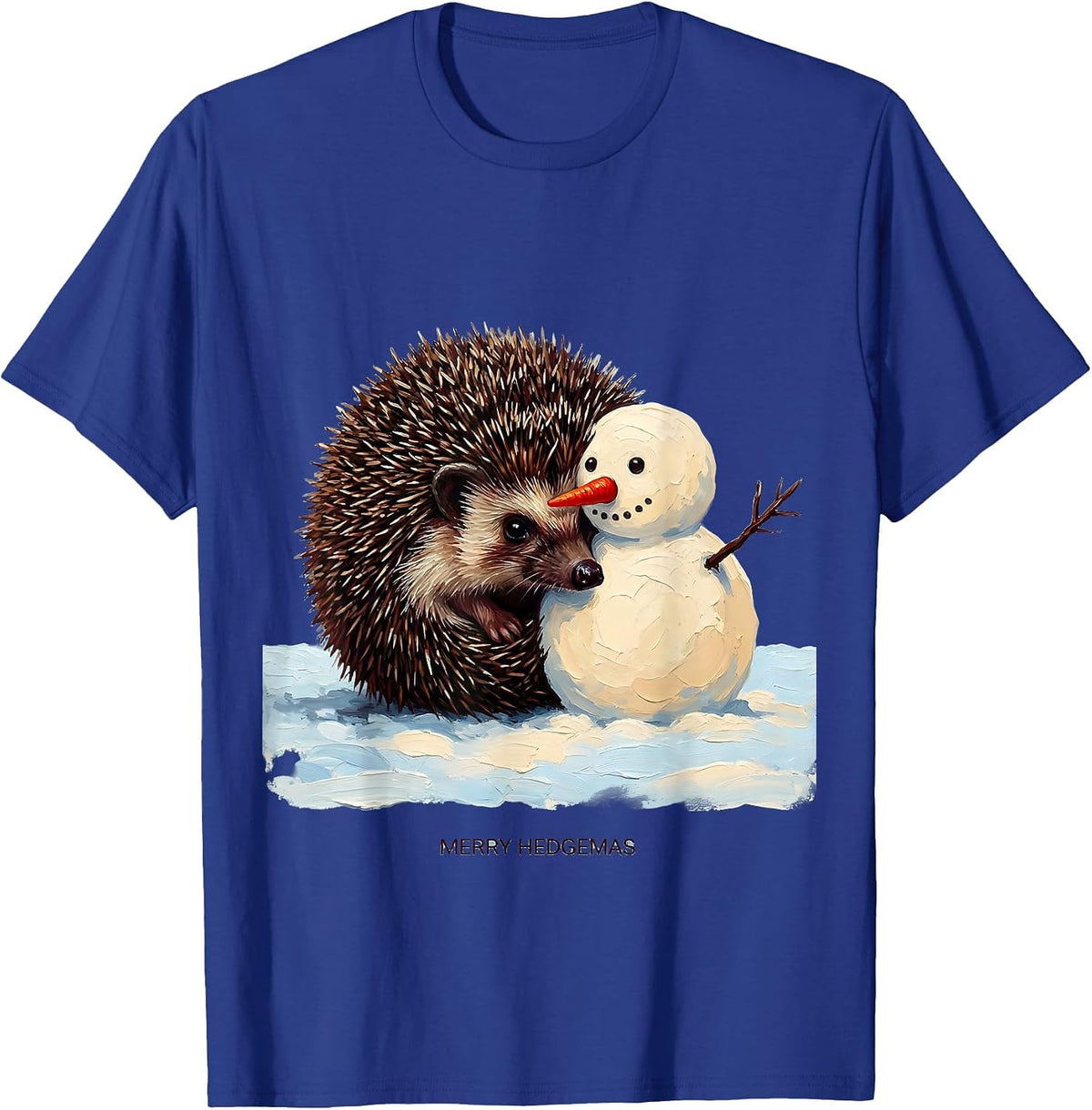 Merry Hedgemas Cute Hedgehog Christmas Humor Novelty Gift T-Shirt - Royal Blue