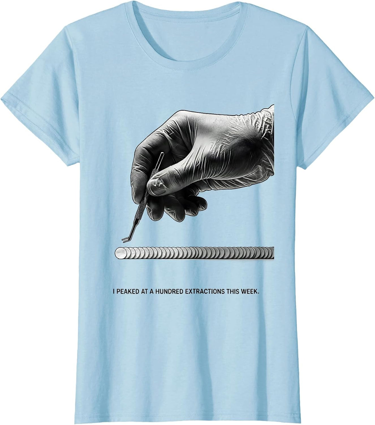 I Peaked At A Hundred Extractions This Week Esthetician T-Shirt - Baby Blue