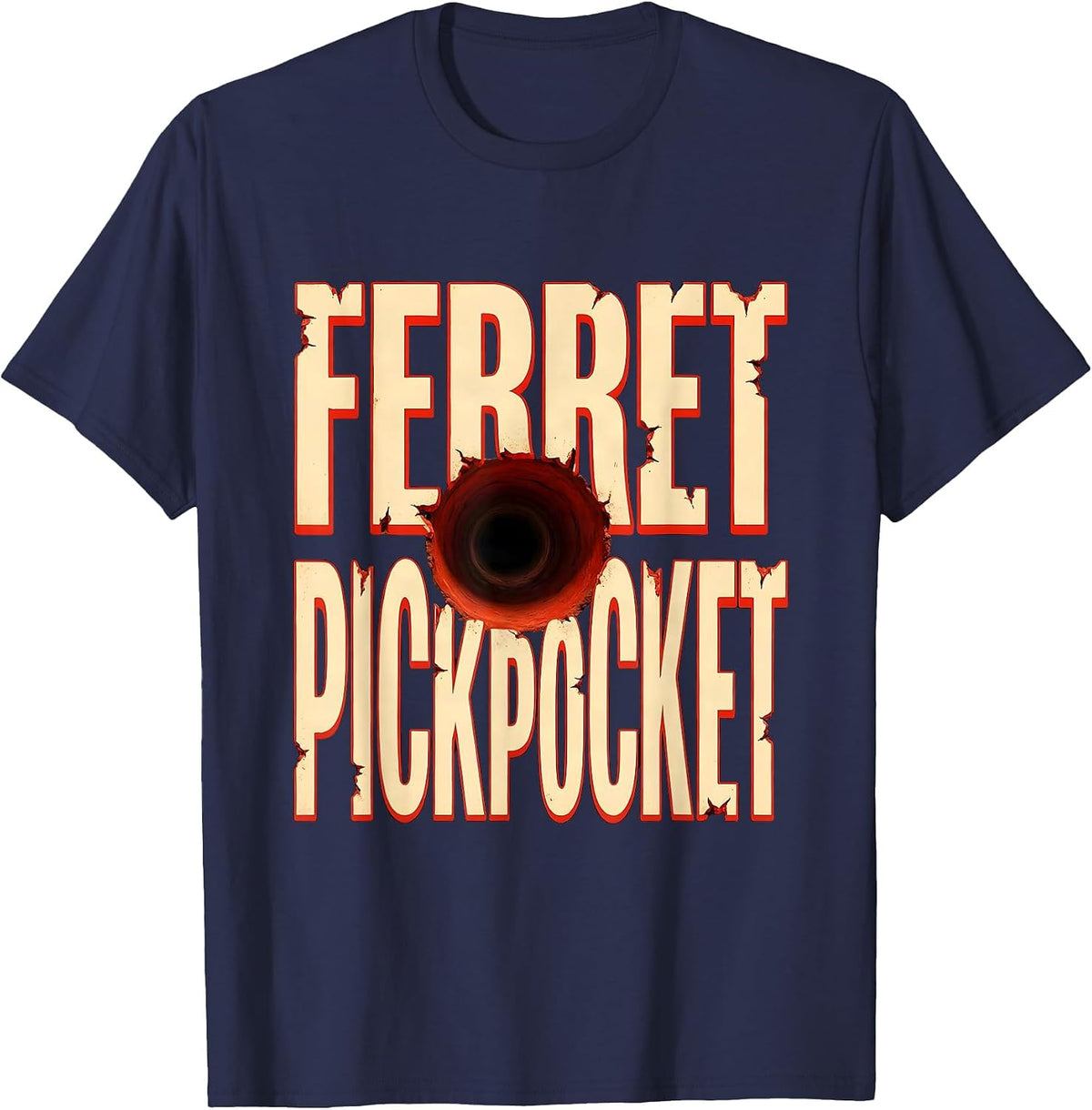 Men's Ferret Pickpocket Funny Ferret Lover Gift T-Shirt - Navy Blue