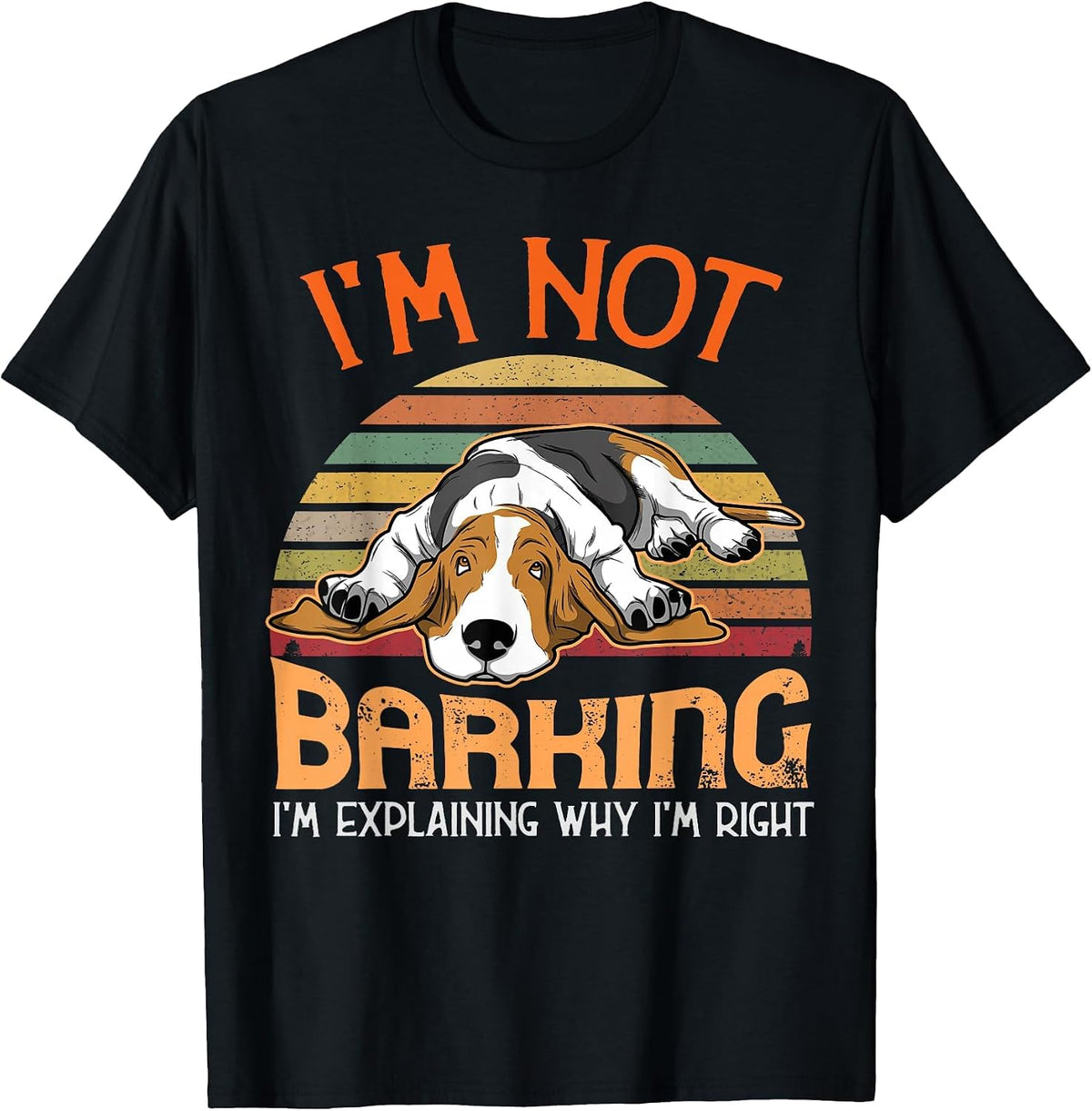 Basset Hound Dog T-Shirt, Men, Black, Small - As Pictured