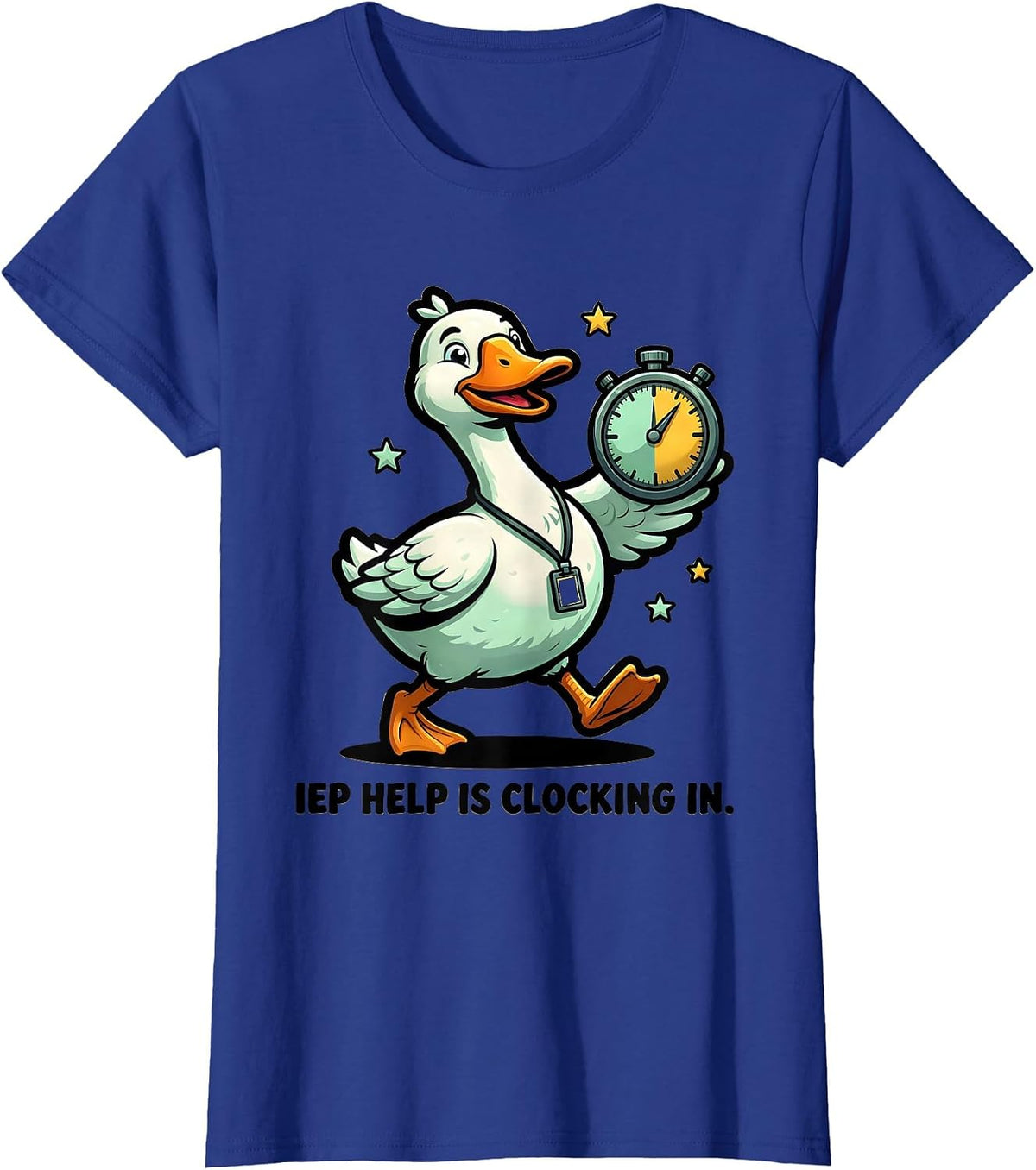 Women's IEP Help Is Clocking In Funny Special Education Teacher SPED T-Shirt - Royal Blue