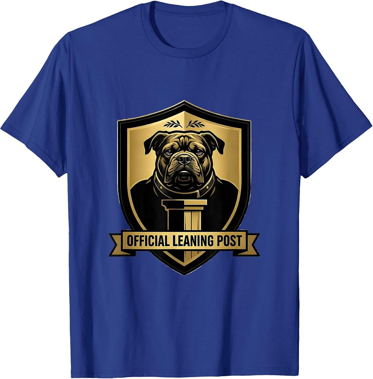 Men's Official Leaning Post Funny Pitbull Owner Dog Mom Humor T-Shirt - Royal Blue