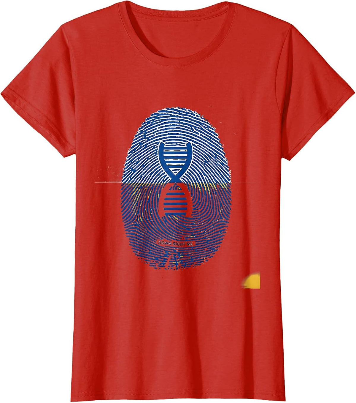 Women's Down Right Me Geometric Down Syndrome Awareness Family T-Shirt - Red