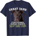 Great Dane Black Professional Human Trainer T-Shirt - Navy Blue