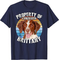 Brittany Spaniel Property of T-Shirt - Navy Blue