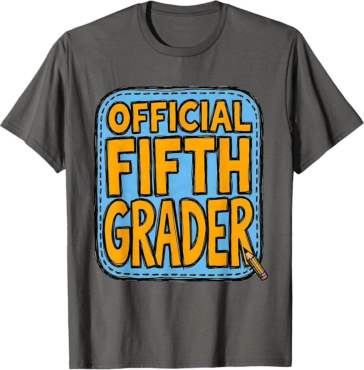 Men's Official Fifth Grader Back To School Kids Teacher First Day T-Shirt - Asphalt Grey