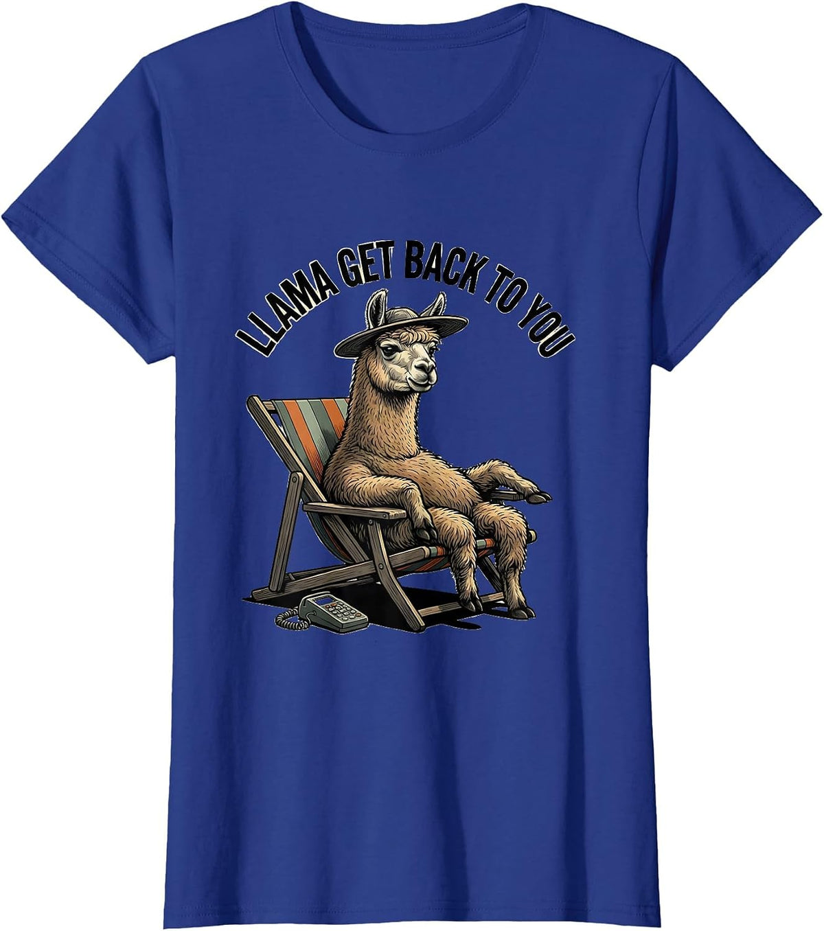 Women's Llama Get Back To You Funny Alpaca Animal Lover Gift T-Shirt - Royal Blue