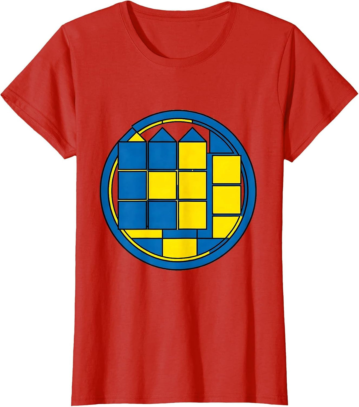 Badge Grid Down Syndrome Awareness Family Support T-Shirt - Red