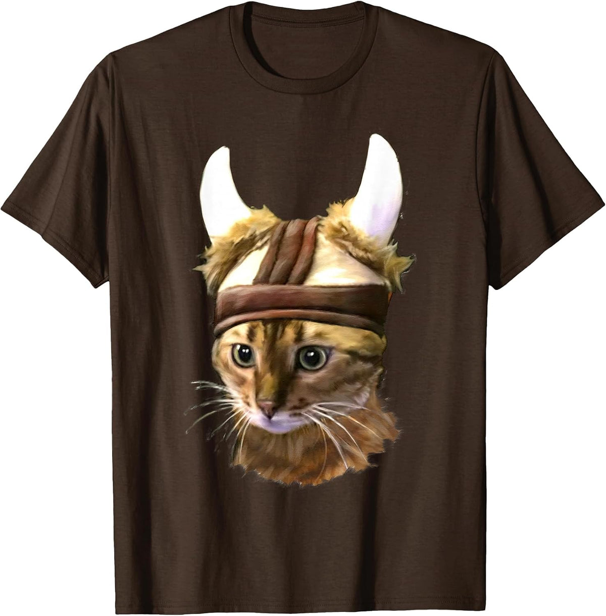 Viking Kitty Cat T-Shirt - Brown