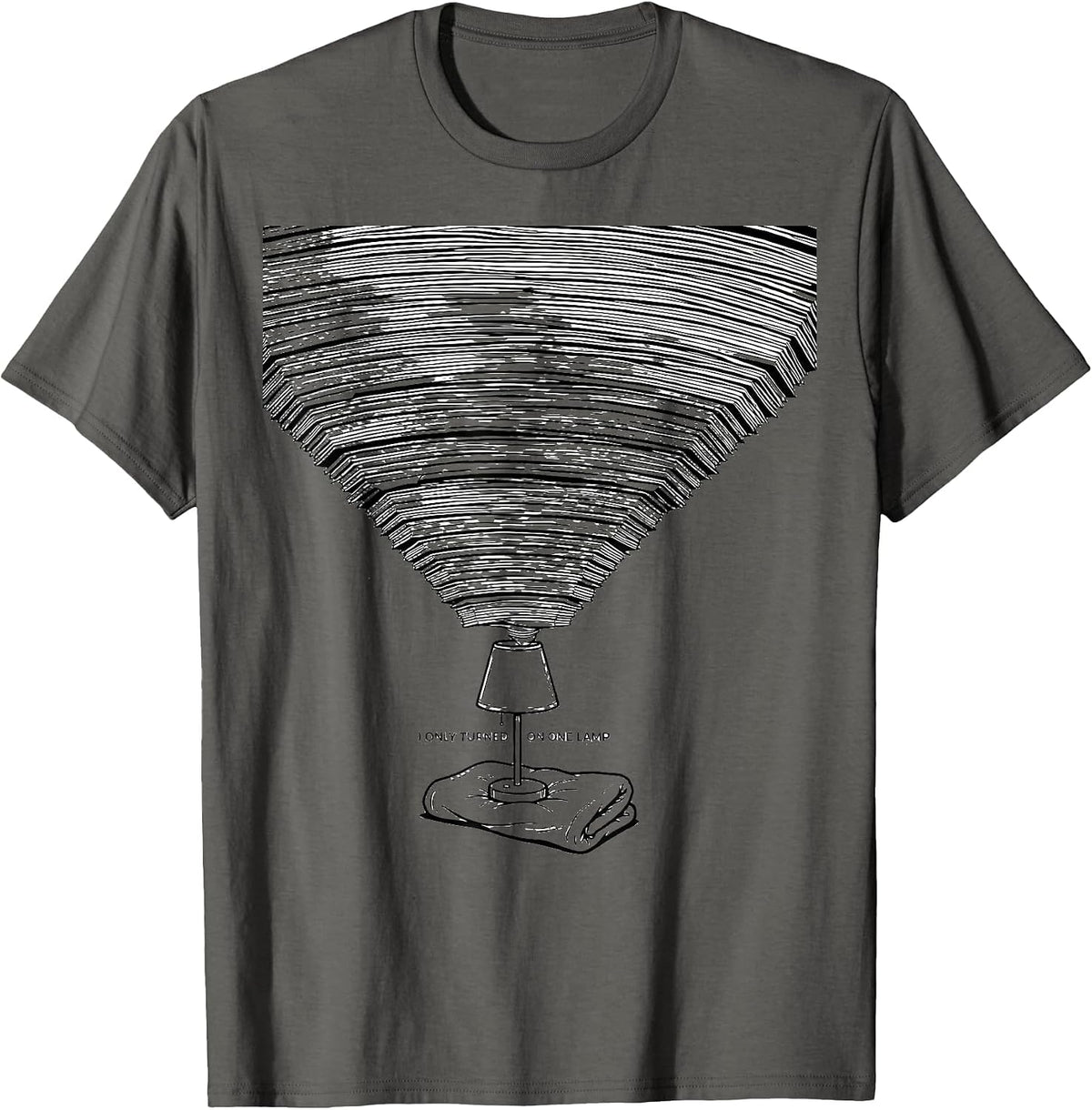 I Only Turned On One Lamp Cozy Autumn Reading Teacher Book T-Shirt - Asphalt Grey