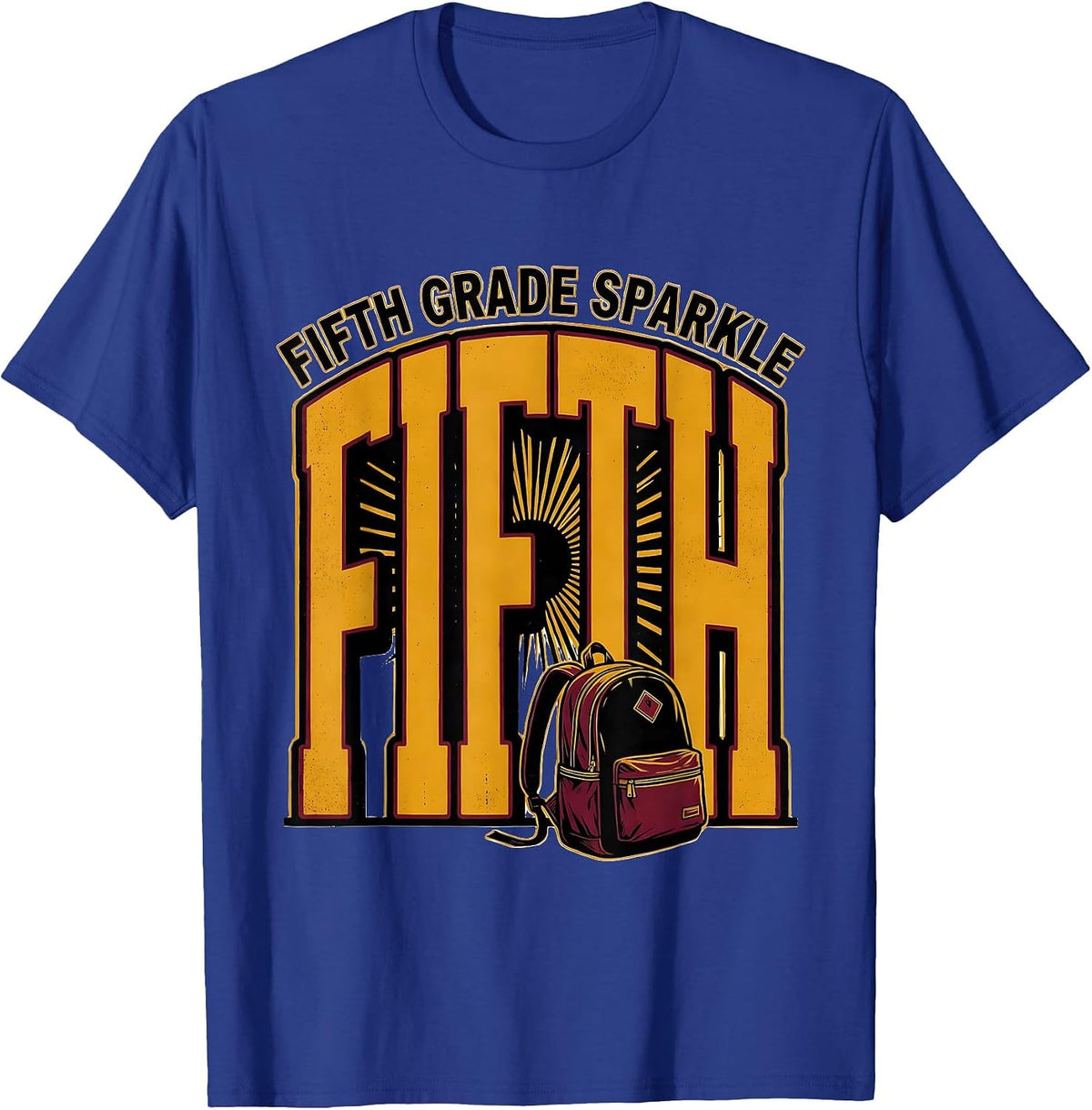 Men's Fifth Grade Sparkle Retro Back To School 5th Grade Kids T-Shirt - Royal Blue