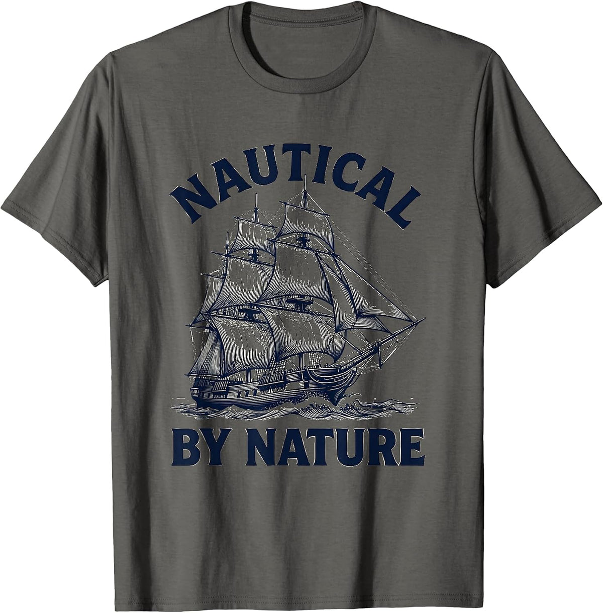 Nautical By Nature Sailor Graphic Design T-Shirt - Asphalt Grey