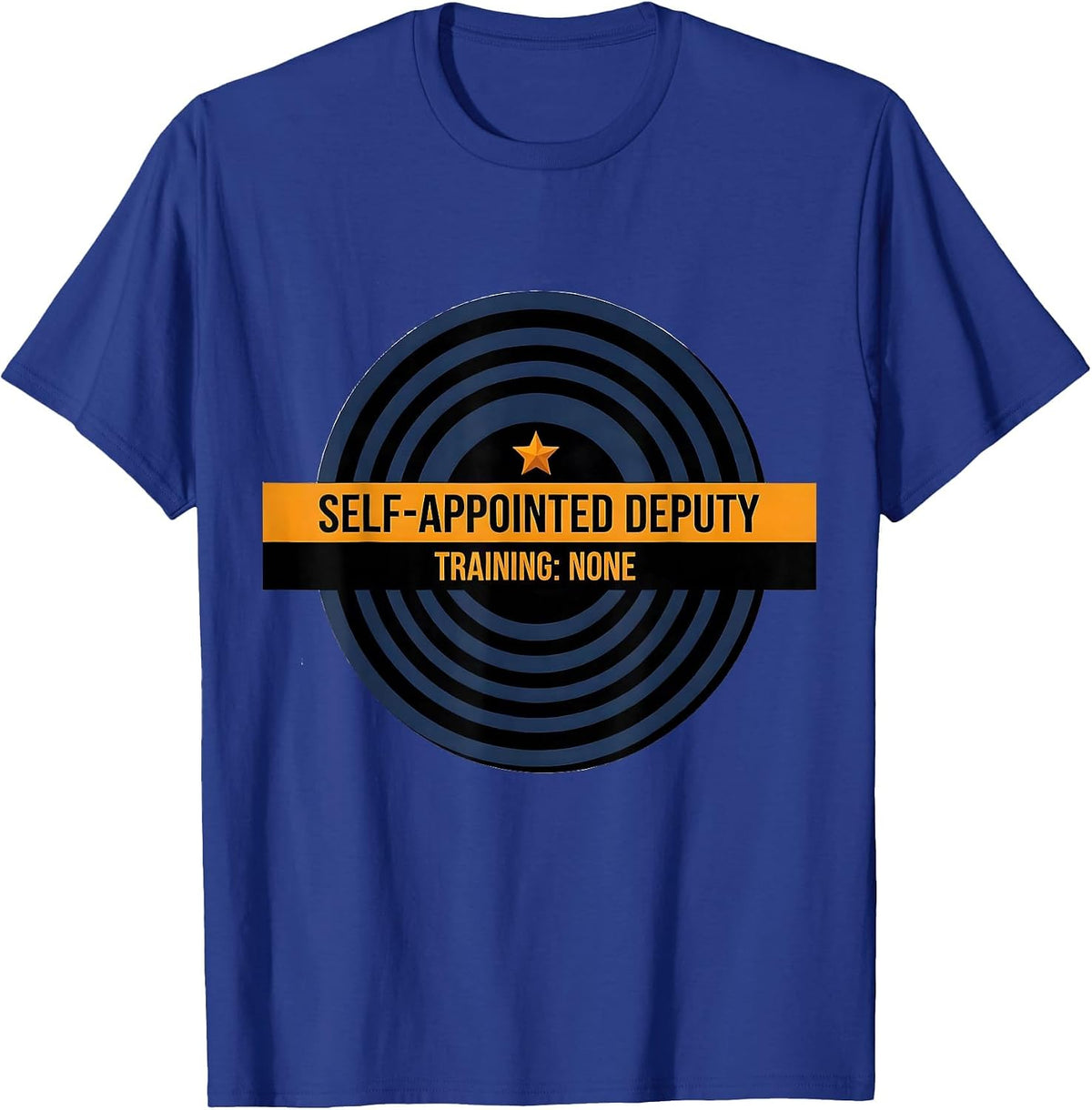 Self-Appointed Deputy, Training: None Funny Halloween Police T-Shirt - Royal Blue