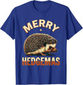 Merry Hedgemas Cute Hedgehog Christmas Novelty Humor T-Shirt - Royal Blue