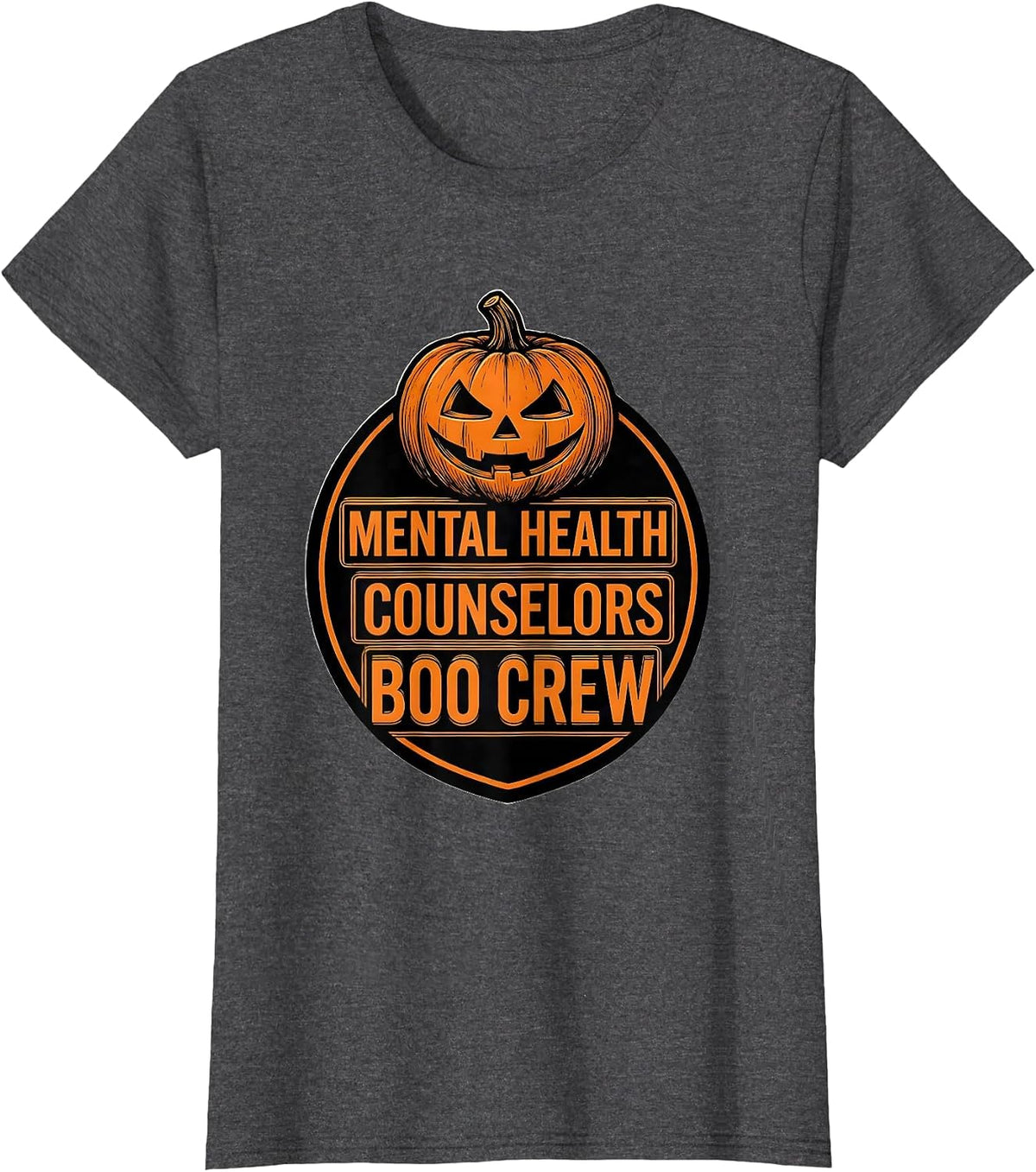 Women's Mental Health Counselors Boo Crew Halloween Matching T-Shirt - Dark Heather Grey