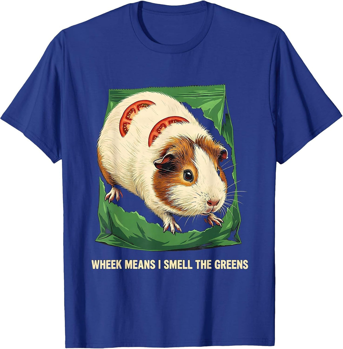 Wheek Means I Smell The Greens Funny Guinea Pig Pet Lover T-Shirt - Royal Blue