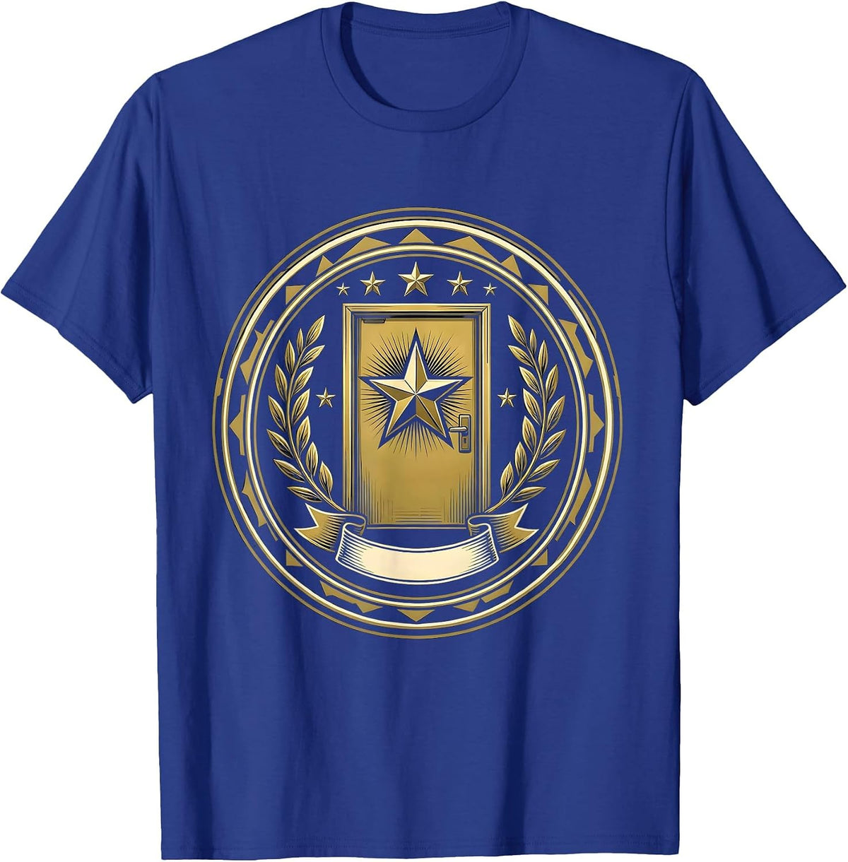 Sped Teacher Gold Star Classroom Door Graphic T-Shirt - Royal Blue