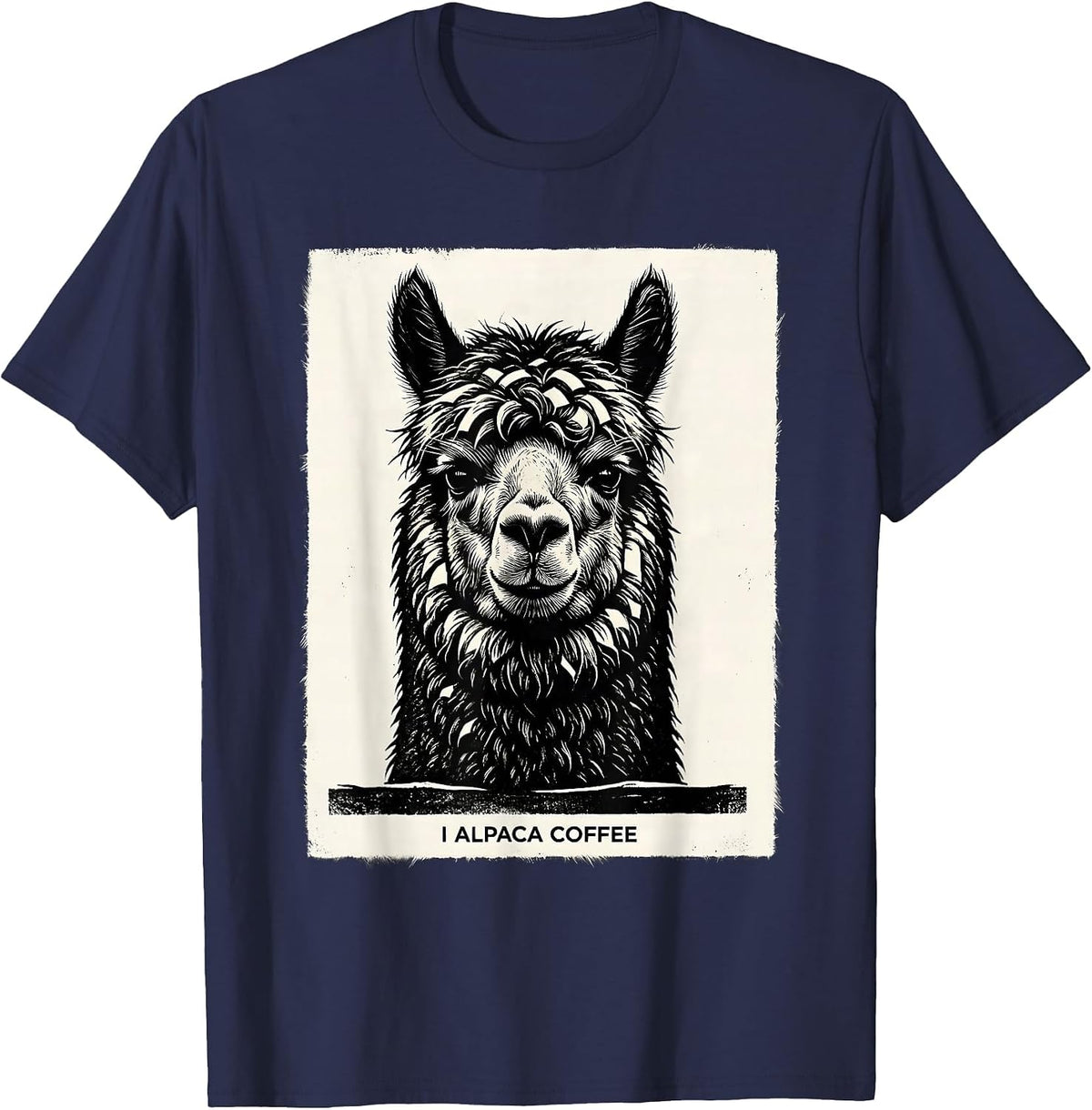 I Alpaca Coffee Funny Alpaca Lover Casual Gift T-Shirt - Navy Blue