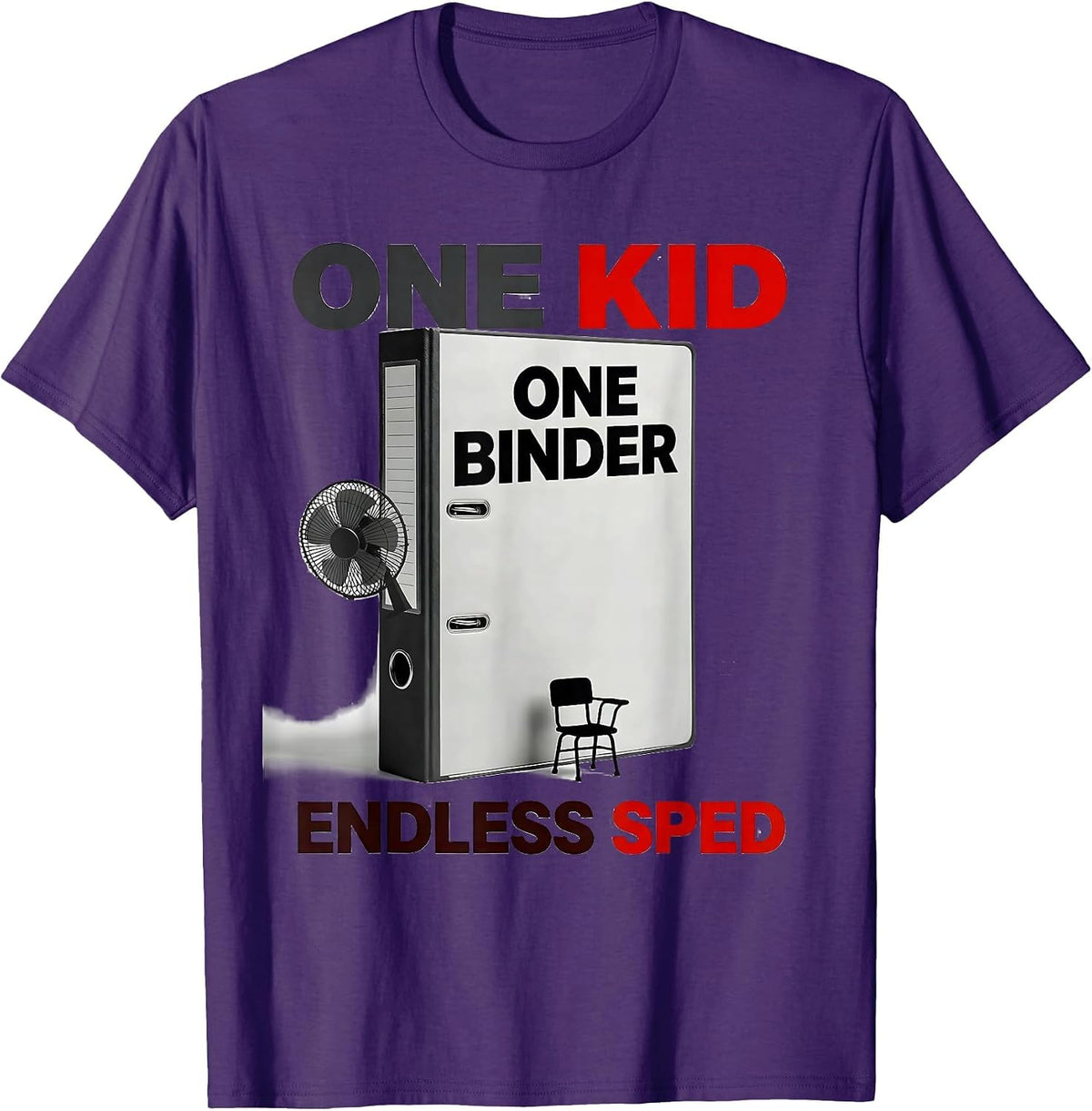 Men's One Kid One Binder Endless SPED Special Education Teacher T-Shirt - Purple