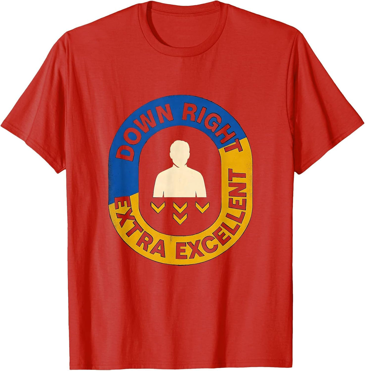 Men's Down Right Extra Excellent Heartfelt Down Syndrome Awareness T-Shirt - Red