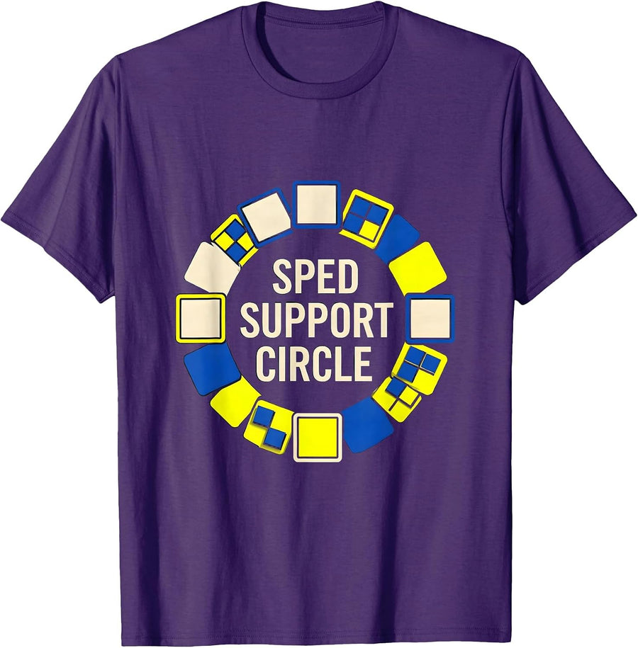 Men's SPED Support Circle Geometric Special Education Teacher T-Shirt - Purple