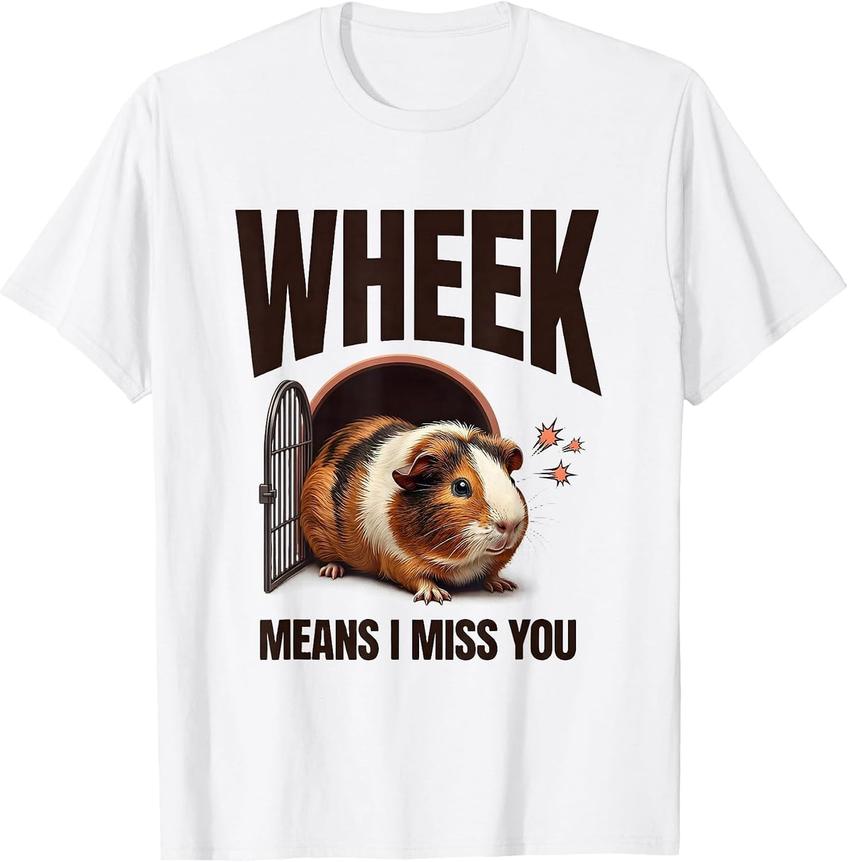 Men's Wheek Means I Miss You Funny Guinea Pig Lover Cavy Owner T-Shirt - White