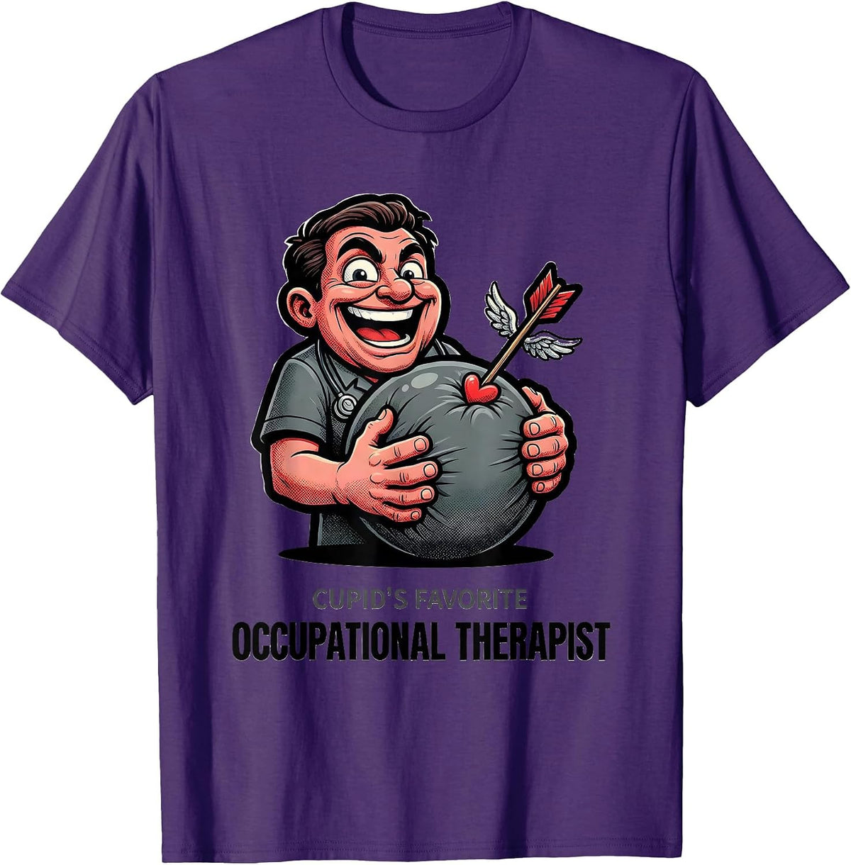 Men's Cupid's Favorite Occupational Therapist Funny T-Shirt - Purple
