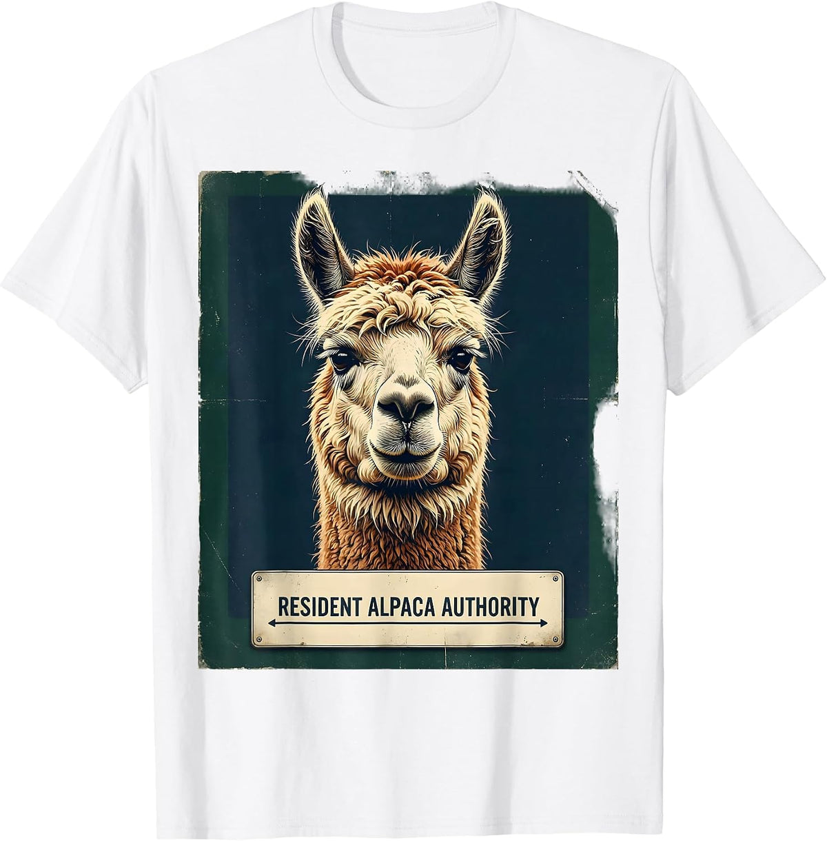 Men's Resident Alpaca Authority Vintage Funny Alpaca Lover Gift T-Shirt - White
